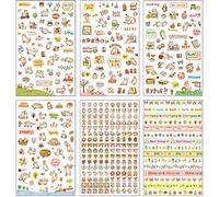 Lot de 6 autocollants transparents en PVC avec joli motif de chat pour journal intime, carnet de notes, cadeau pour enfants, tatouage, autocollants pratiques et pratiques