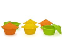 Cocotte / faitout / marmite GENERIQUE yoko design 1134 baby cocottes par 6 silicone alimentaire orangejaunevert 7 cm
