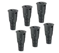 Lot de 6 bacs à compost pour jardin souterrain - 11 l - En plastique anthracite - Hauteur : 53 cm - Poubelle à compost modulaire bio