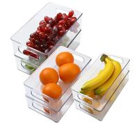 Lot de 6 Bacs de Rangement Garde-Manger (3 Tailles),Organiseur Frigo Cusine Rangement Frigo,Convient pour Cuisine, Tiroir, Congélateur, Salle de Bain, Garde-manger (6)