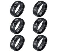 Lot de 6 bagues hébraïques « This Too Shall Pass » pour homme et femme, bijoux inspirants Shema Israël mantra gravés pour inspirer, Acier inoxydable