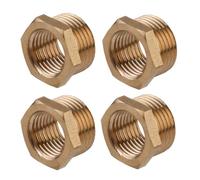 Lot de 6 bagues hexagonales réductrices femelles NPT de 0,9 cm à 6,35 mm en laiton, très résistantes pour systèmes hydrauliques à gaz de plomberie