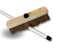Lot de 6 balais de ménage en Fibres de Coco Naturel | Longueur 29 cm | Douille vissante Plastique | Manche métal gainé 1,20 m Couleur Selon arrivage | Kibros 2051bisx6