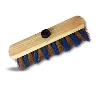 Lot de 6 balais de ménage en Fibres de Coco zèbré | Garnissage Coco renforcé PPN Bleu ou Rouge | Longueur 29 cm | Semelle Bois | Douille à vis | sans Manche | Kibros 2052x6