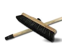 Lot de 6 balais ménage Appartement Droit | Version Luxe | Manche en Bois Brut avec vis et accroche | Garnissage Soie Grise 50 mm | Monture Bois Vernis teinté | Balayage intérieur | Kibros 211020Mx6