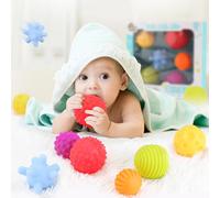 Lot De 6 Balles À Texture Multiple Pour Bébé, Hochet Avec Son Bb, Sens Tactiles Doux, Jouet De Bain, Jouets Éducatifs