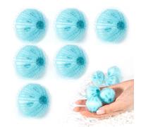Lot de 6 balles anti-poils d'animaux réutilisables de 3,5 cm pour enlever les peluches, les poils d'animaux, les peluches, bleu