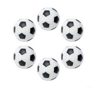Lot de 6 balles de baby-foot de 32 mm pour tables de babyfoot, compatibles avec Kicker, Striker, Barcelone et Roma, matériau ABS, blanc et noir