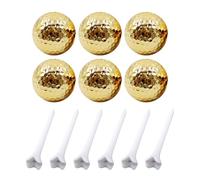 Lot de 6 balles de golf dorées galvanisées - Accessoires de balle de golf portables à double couche - Pour clubs de golf, amateurs de golf, débutants