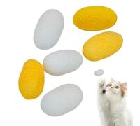 Lot de 6 balles de pour chat - Jouet interactif pour chat - Jouet en soie naturelle - Soulage l'ennui chez les chats