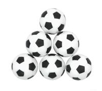 Lot de 6 balles de rechange pour table de football - 23 mm - Pour mini baby-foot en plastique - Accessoires pour tables de jeux d'intérieur - Noir et blanc
