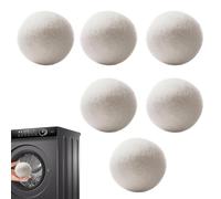 Lot de 6 balles de séchage en laine, adoucissant naturel pour un séchage plus rapide, réduit les plis et l'électricité statique, alternative écologique aux draps de sèche-linge