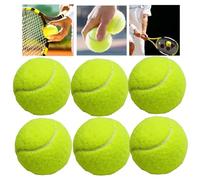Lot de 6 balles de tennis classiques jaunes pour entraînement sans pression, balles de tennis en caoutchouc souple, diamètre 6,3 cm, idéales pour les débutants, professionnels, animaux de compagnie