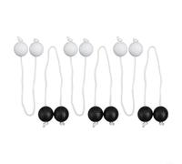 Lot de 6 balles d'échelle pour lancer des balles de rechange avec corde en nylon et sac de rangement pour balle de golf, échelle pour jeu de pelouse (noir + blanc)