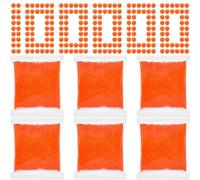 Lot de 6 balles en gel de 7 à 8 mm - 10 000 pièces - Recharge de munitions pour pistolet à eau - Fabriquées en matériau non toxique et respectueux de l'environnement - À partir de 14 ans (orange)