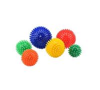 Lot de 6 balles hérisson, balles de massage, balles à picots, balles de hérisson - Différentes tailles pour l'auto-massage ponctuel, les pieds, la nuque, le dos, les jambes et bien plus encore