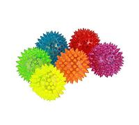 Lot de 6 balles lumineuses - Jouets pour chien - Élastiques - Emettent des couinements - Petite taille : 6,3 cm