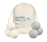Lot de 6 balles pour sèche-linge - Balles de séchage en laine - Balles de sèche-linge - Boules de séchage - Boules de séchage - Adoucissant naturel - Balles de lavage pour sèche-linge