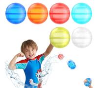 Lot de 6 ballons à eau réutilisables, à remplissage rapide en une seconde, faciles à ranger, jouets de piscine, pour l'été, la piscine, la plage, le jardin, l'extérieur