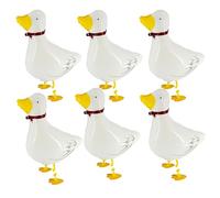 Lot de 6 ballons blancs et jaunes en forme de canard - Décorations de fête sur le thème des animaux de la ferme pour fête prénatale, fête d'anniversaire