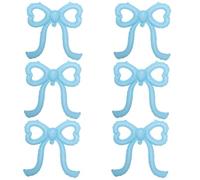 Lot de 6 ballons bleus en feuille d'aluminium avec grand nœud pour décoration de fête d'anniversaire, fête prénatale, mariage, fiançailles, enterrement de vie de jeune fille, princesse, coquette