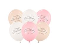 Lot de 6 ballons d'anniversaire roses - 30 cm - Décorations de fête d'anniversaire - Ballons roses pour filles