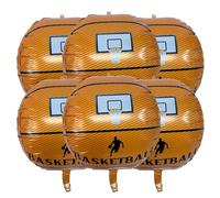 Lot de 6 ballons de basket 4D ronds - Grands ballons de basket de 55 cm pour fête à thème sportif, bal de fin d'année, anniversaire, Nouvel An, décoration de fête