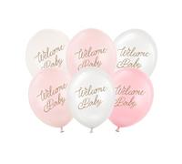 Lot de 6 ballons de bienvenue roses de 30 cm | Ballons de fête pour bébé fille pour décorations | Fournitures de fête It's a Girl