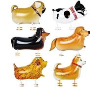 Lot de 6 ballons en aluminium en forme d'animaux - Taille XXL - Pour chien qui marche - Décoration de fête à thème chien