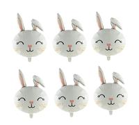 Lot de 6 ballons géants blancs en forme de tête de lapin pour fête d'anniversaire, décorations de fête sur le thème de Pâques
