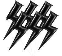 Lot de 6 ballons gonflables en Mylar noir de 114,3 cm pour fête de tonnerre - Ballons flottants pour garçons - Pour fête d'anniversaire, mariage, remise de diplôme, fête prénatale