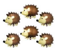 Lot de 6 ballons hérisson de dessin animé pour anniversaire, fête prénatale, mariage, vacances, carnaval, fête d'été, motif hérisson, jungle, zoo, animaux sauvages, safari, forêt, forêt, fournitures