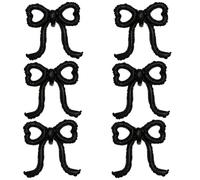Lot de 6 ballons noirs en papier d'aluminium avec nœud énorme, décorations de fête pour anniversaire, fête prénatale, mariage, fiançailles, enterrement de vie de jeune fille, princesse, fournitures de