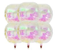 Lot de 6 ballons ronds 4D transparents laser - 55 cm - Pour le Nouvel An, le Nouvel An, le bal de fin d'année, mariage, anniversaire, Nouvel An, fête
