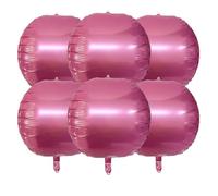 Lot de 6 ballons roses 4D ronds - Grand ballon rose perle de 55 cm - Pour le Nouvel An, le Nouvel An, le bal de fin d'année, mariage, anniversaire, Nouvel An, fête