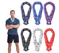 Lot de 6 Bandana Rafraîchissant, 63x5cm Écharpe Rafraichissante avec Bouton Écharpe Fraîche Tour de cou Pour la Marche l'Équitation l'Extérieur par Temps Chaud (Fleurs de Cajou)