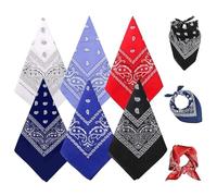 Lot de 6 Bandanas pour Hommes et Femmes,Paisley Foulard, 55 * 55 cm,6 couleurs