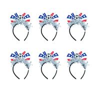 Lot de 6 bandeaux à cheveux à thème varié pour supporters enthousiastes, stade, fête