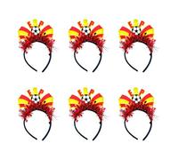 Lot de 6 bandeaux à cheveux à thème varié pour supporters enthousiastes, stade, fête