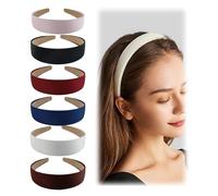 Lot de 6 Bandeaux à Cheveux pour Femme - Larges Bandeaux élégants - Pour Femme - Vous Pouvez Concevoir Soi-Même - Serre-Tête Noir - 6 Couleurs - Large pour les Tenues de Vacances et les Tenues
