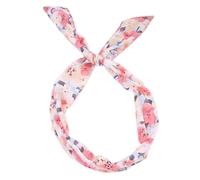 Lot de 6 bandeaux à fleurs réglables pour femme - Oreilles de lapin - Bandeau flexible - Rétro - Avec fil de fer - Élastiques - Antidérapants - Rose