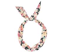 Lot de 6 bandeaux à fleurs réglables pour femme - Oreilles de lapin - Bandeau flexible - Rétro - Avec fil de fer - Élastique - Antidérapant - Noir