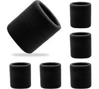 Lot De 6 Bandeaux Anti-Transpiration Pour Poignets,Bracelet De Sport En Coton,Absorbant Et Respirant,Protège Poignet,Bandeaux Absorbants De Poignet,Bandeau Poignet Musculation Pour Fitness