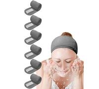 Lot de 6 bandeaux de spa pour cheveux - Compatible avec tous les bandeaux gris EUICAE - Antidérapant, extensible, lavable - Pour le lavage du visage, le traitement du visage et le sport