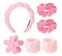 Lot de 6 bandeaux de spa pour maquillage, soins de la peau - Bandeau à bulles pour le lavage du visage - Pour le yoga, le lavage du visage et le démaquillage