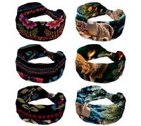 Lot de 6 bandeaux de sport fins et souples | Accessoires antidérapants pour la mode, le lavage du visage, l'entraînement, le yoga, un usage quotidien, sapin de Noël (1)