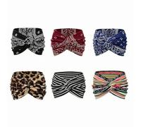 Lot de 6 bandeaux de yoga imprimés croix, style bohème et imprimé cachemire, large bandeau élastique pour cheveux pour femme