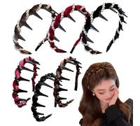 Lot de 6 bandeaux décoratifs vintage en perles artificielles réversibles et à tête haute pour femmes et filles