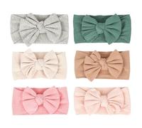 Lot de 6 bandeaux élastiques pour bébé : accessoires de cheveux doux pour nouveau-né, bandeaux pour bébé avec nœud