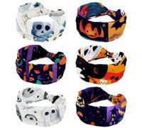 Lot de 6 bandeaux élastiques pour femme Happy Halloween Holiday8 pour le yoga, l'entraînement, la transpiration, doux, simple et polyvalent